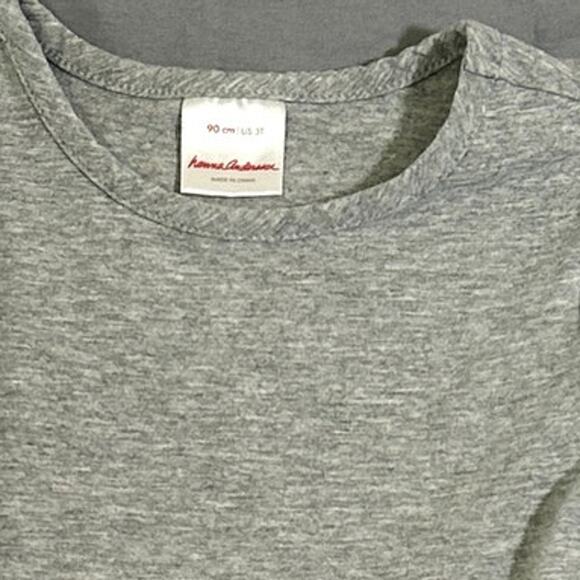 Hanna Andersson Girls' Gray Long Sleeve Ruffle Dress - 3T - Picture 2 of 3